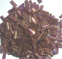 50g 10x3mm Amethyst Golden Lustre Tile Beads